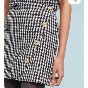 Anthropologie Maeve Houndstooth Townsend mini knit skirt size 14